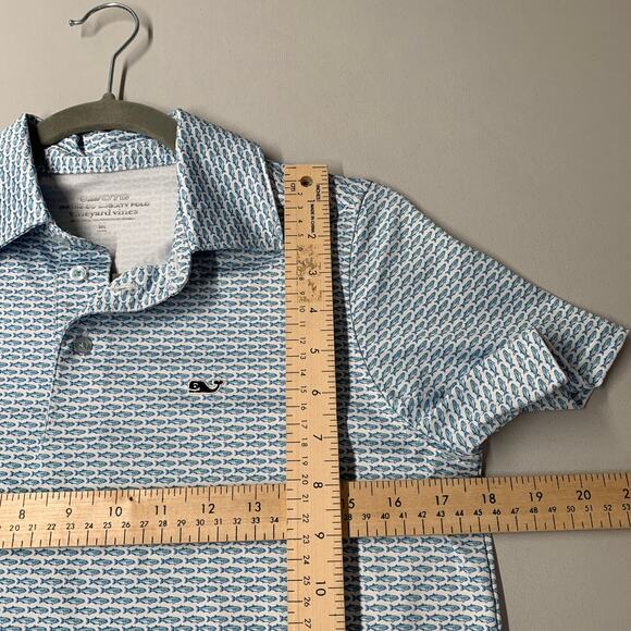 Vineyard Vines Women Polo Shirt M Blue Striped Sankaty On The Go Performance - Picture 5 of 8